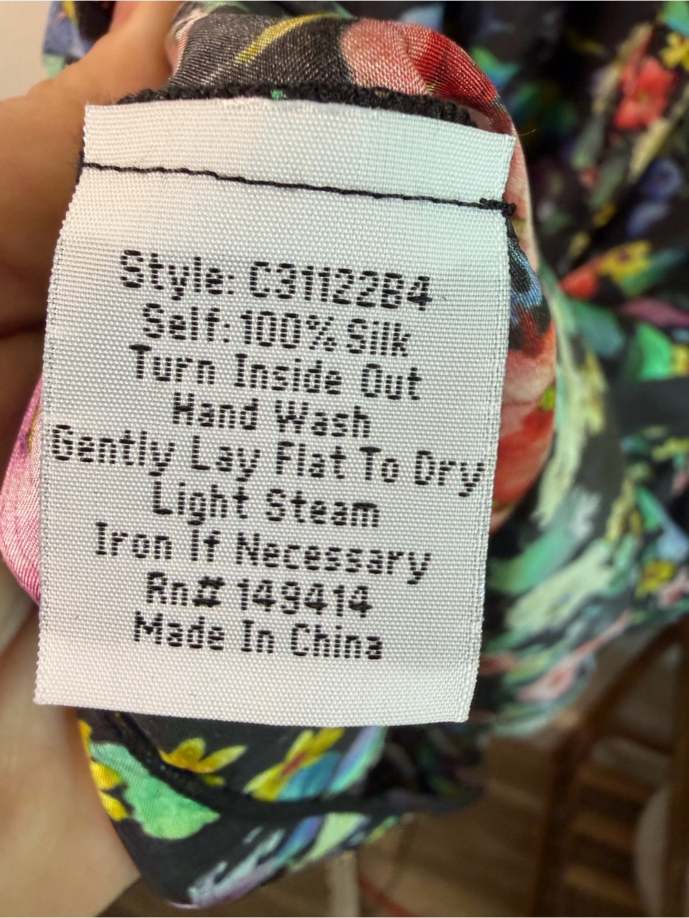 Johnny Was Ella Flower Natania Dress 100% silk size Large - Picture 9 of 11